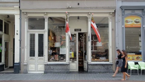 An old classical bakery in s'-hertogenbosch in holland, The Netherlands . Stock Footage 92759404