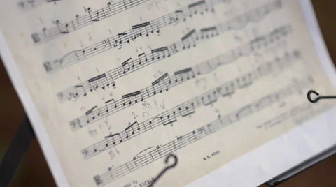 Old Classical Sheet Music Stock Footage 32130032