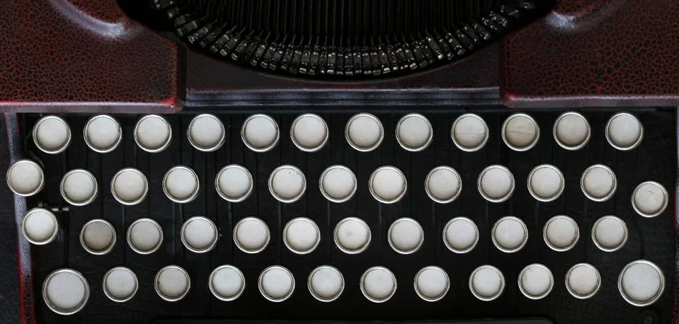 Old classical typewriter machine - blank keyboard Stock Photos