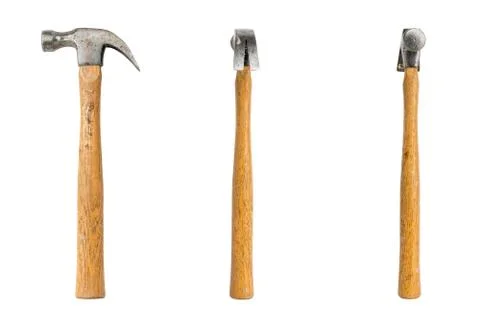 Old claw hammer seen from three sides Stock Photos