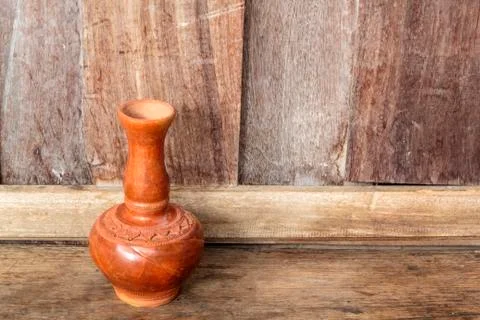Old clay ceramic vase Stock Photos