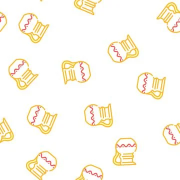 Old clay crockery vector seamless pattern Stock Illustration