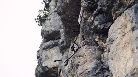 Old climbing objects from first world war in European Alps. Stock Footage 132015330