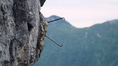 Old climbing wedge Stock Footage 132015325