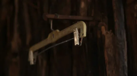 Old clithes hanger ghost town shack Stock Footage 33939899