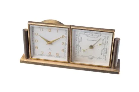 Old clock and barometer Stock Photos