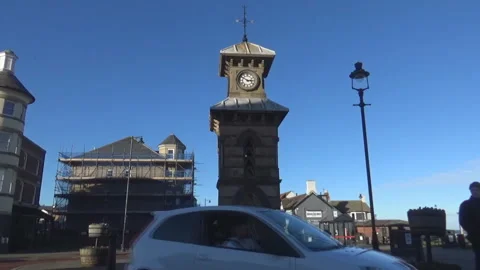 Old clock and diamond blue sky Stock Footage 89330914