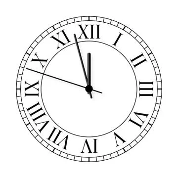 Old clock on black background. Vector illustration. Stock Illustration