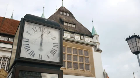 Old clock in the city. Celle Video stock 122912073