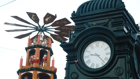 Old clock in the city. Hanover Stock Footage 122912131