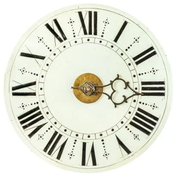 Old clock face with roman numbers Stock Photos