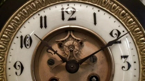 Old clock face working Video stock 316597