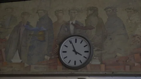 Old clock in the florence station  Stock Footage 299449885