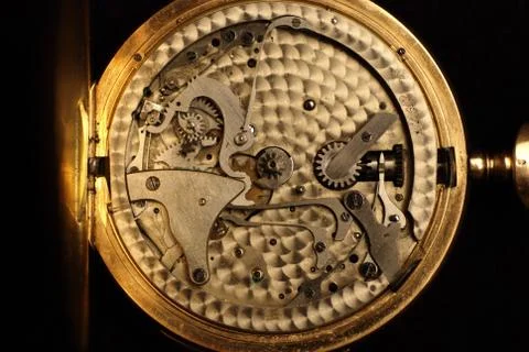 Old clock gold Foto stock