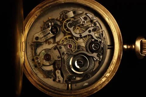 Old clock gold Foto stock
