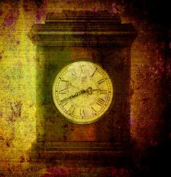 Old clock on grunge 스톡 사진