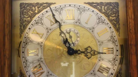 Old Clock Hands and Face Stock Footage 136049026