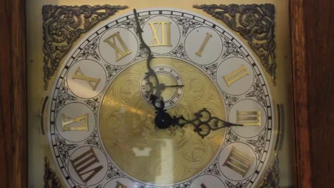 Old Clock Hands and Face Stock Footage 136049027