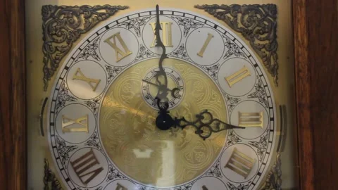 Old Clock Hands and Face Stock Footage 136049029