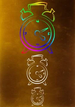 Old clock icon illustration Illustrazione stock