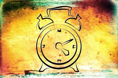 Old clock icon illustration Stock Illustration