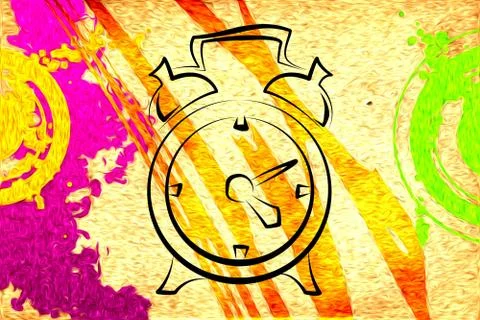 Old clock icon illustration Stock Illustration