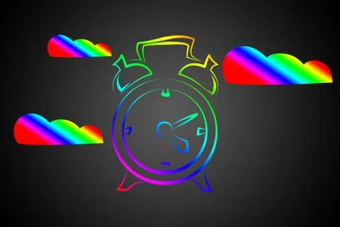 Old clock icon illustration Stock Illustration