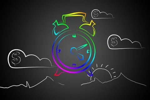 Old clock icon illustration Stock Illustration