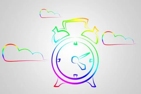 Old clock icon illustration Stock Illustration