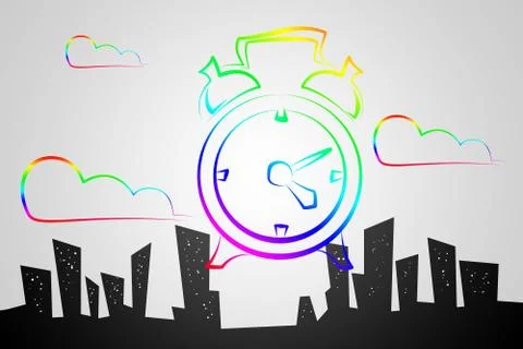 Old clock icon illustration Illustrazione stock