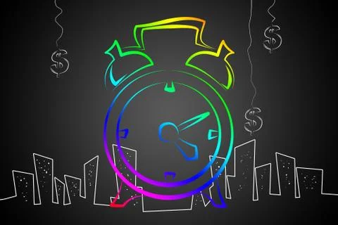 Old clock icon illustration Stock Illustration