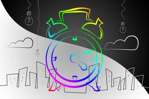 Old clock icon illustration Stock Illustration