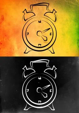 Old clock icon illustration Stock Illustration