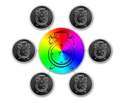 Old clock icon illustration Stock Illustration