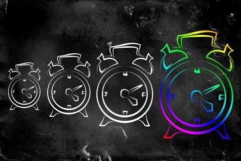 Old clock icon illustration Illustrazione stock