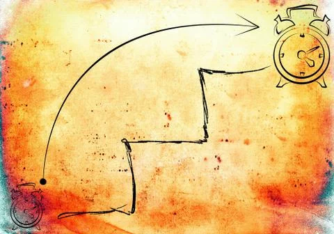 Old clock icon illustration Stock Illustration