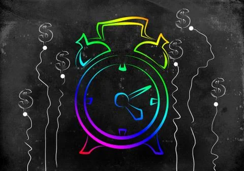 Old clock icon illustration Stock Illustration