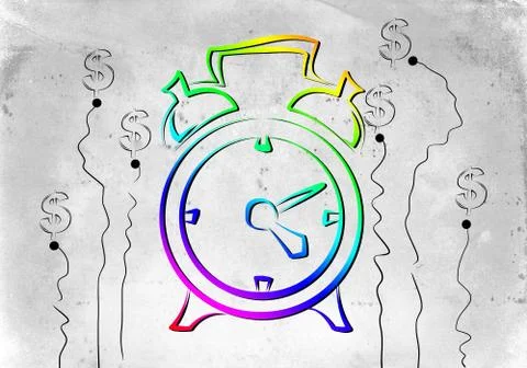 Old clock icon illustration Stock Illustration