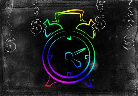 Old clock icon illustration Illustrazione stock