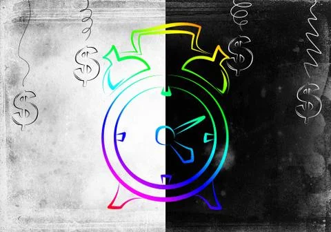 Old clock icon illustration Stock Illustration