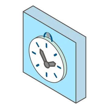 Old clock icon, isometric style Stock Illustration