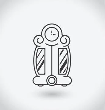 Old clock Icon on white background. Stock Illustration