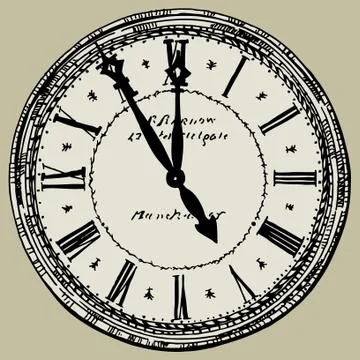 Old clock Stock Illustration