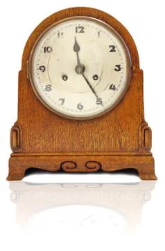 Old clock isolated on a white background. Stock Photos