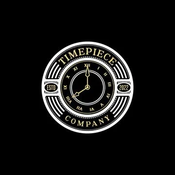 Old Clock Logo Stock Illustration