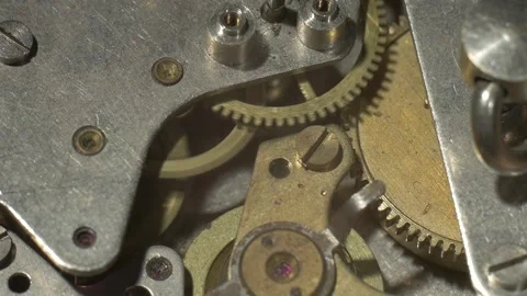 Old clock, mechanism. Close up. Stock Footage 138817216