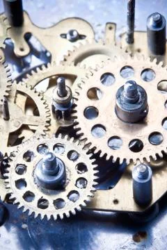 Old clock mechanism Foto stock