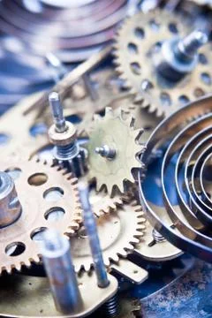 Old clock mechanism 스톡 사진