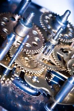 Old clock mechanism Foto stock