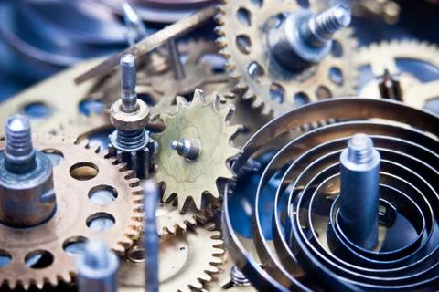 Old clock mechanism Foto stock